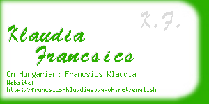 klaudia francsics business card